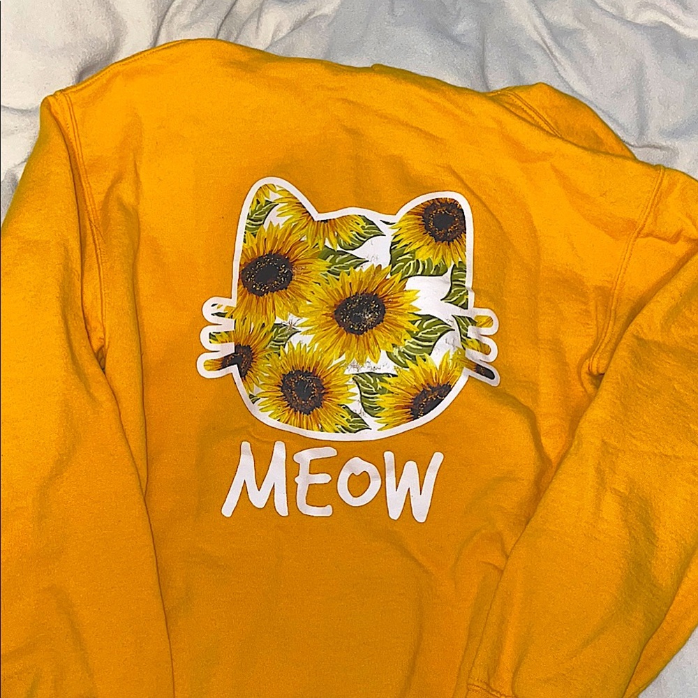 Sunflower Cat Meow Sweatshirt